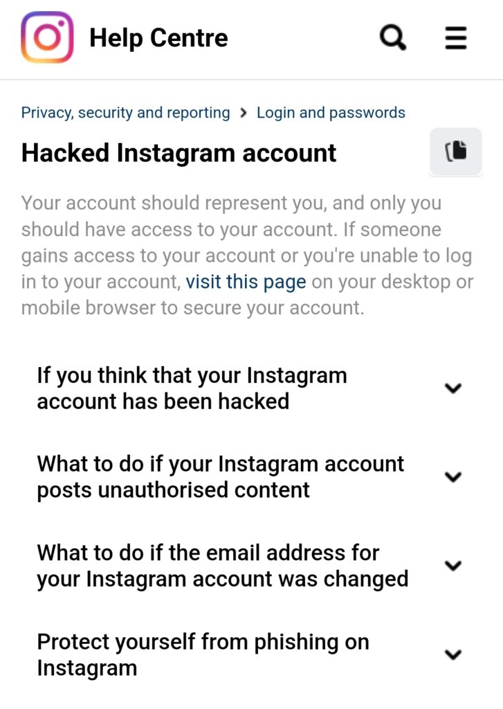 Recover Instagram Hacked Account
