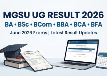 MGSU UG Result 2026 for BA BSc BCom BBA BCA and BFA