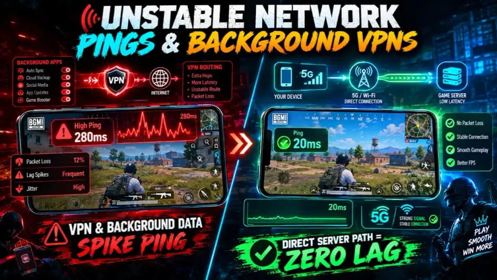 Unstable Network Pings and Background VPNs